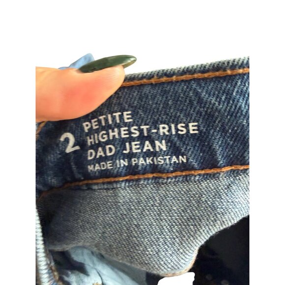 ANA Highest Rise Dad Medium Wash Jeans Size 2 Petite - Picture 8 of 8
